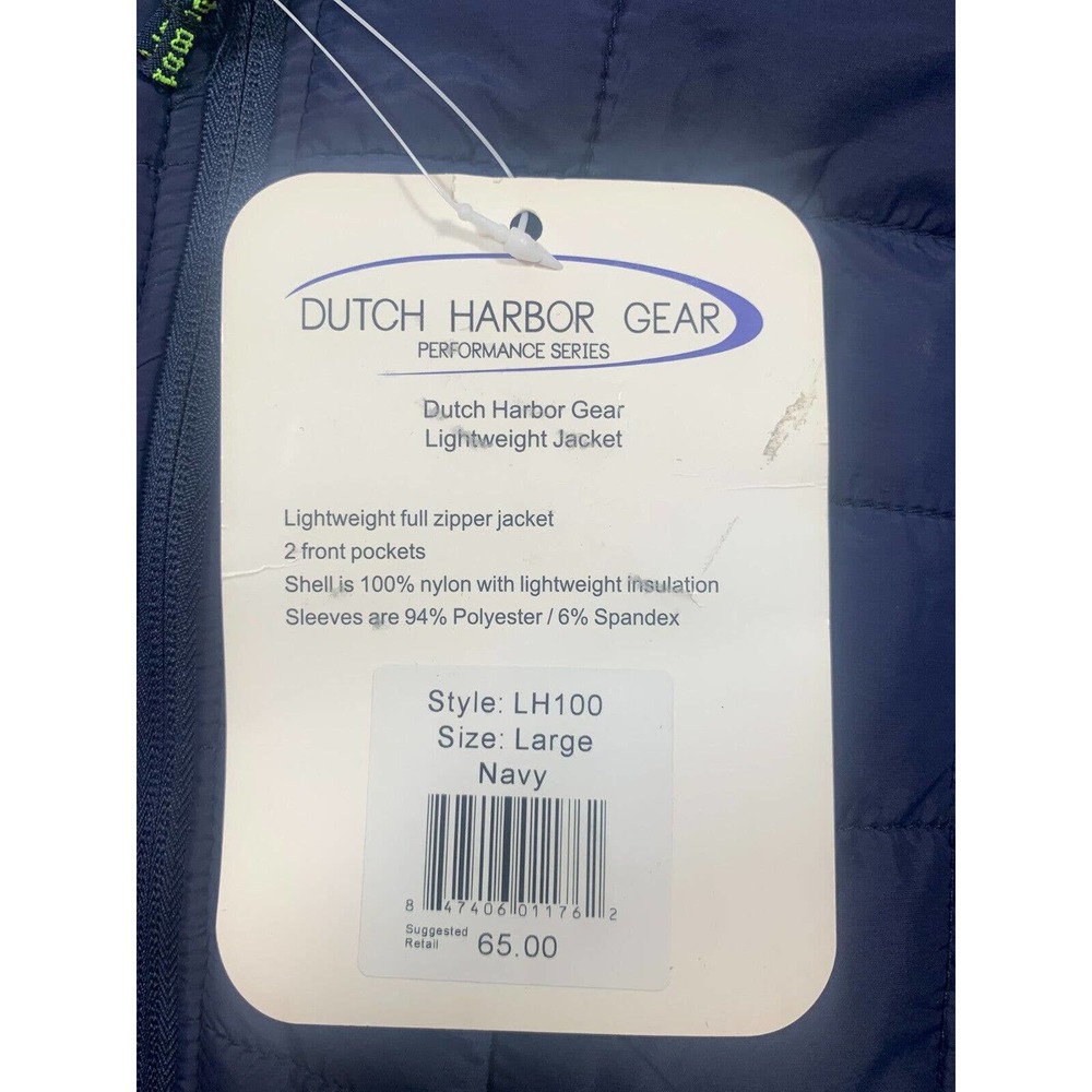 Dutch Harbor Gear Lightweight Zipper Jacket Navy Size Large - Picture 10 of 10